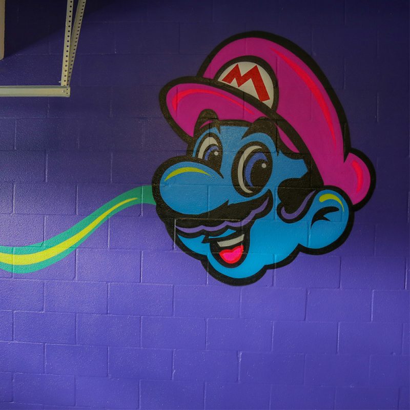 Mario Bros pop art gameroom mural